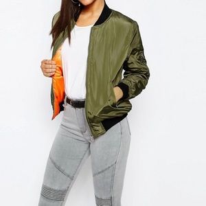 Missguided Green Bomber Jacket